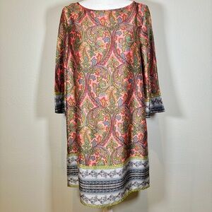 LOFT Paisley Long Sleeve Dress Size Small